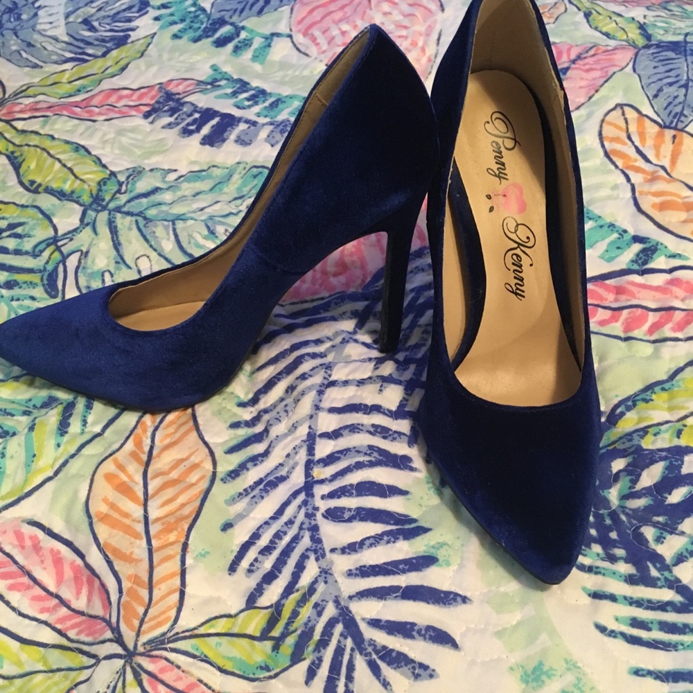 Blue Velvet Heels